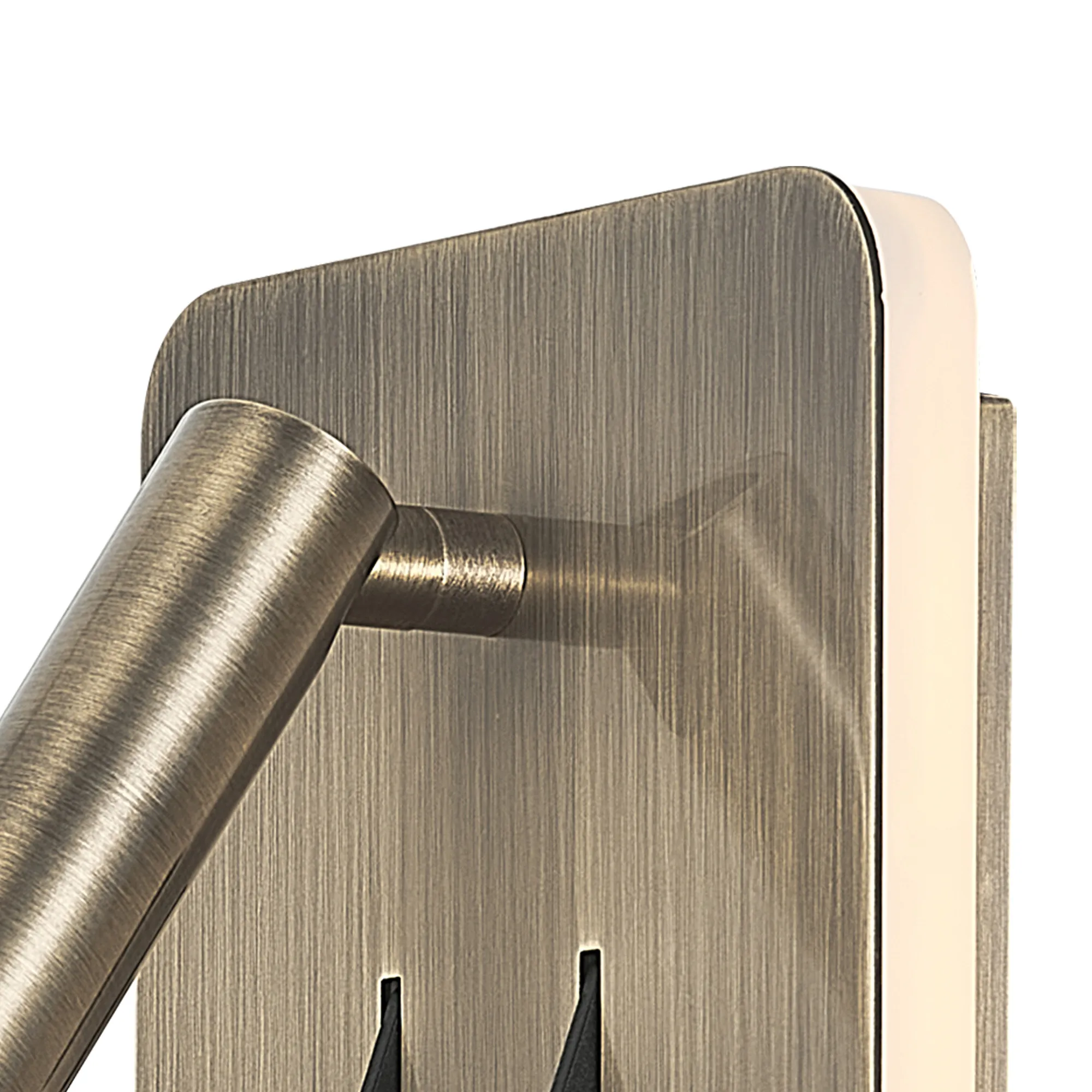 Cayman Square Wall + Reading Light 6W + 3W LED Switched Antique Brass M7825  Mantra Fusion Cayman